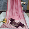 Elegant Pink Woven Silk Saree with Intricate Zari Work