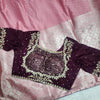 Elegant Pink Woven Silk Saree with Intricate Zari Work