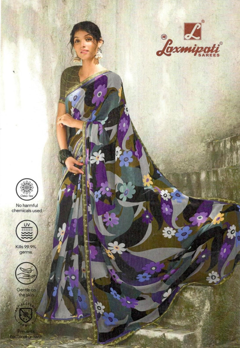 Chic Multi-Color Floral Georgette Saree for Modern Women