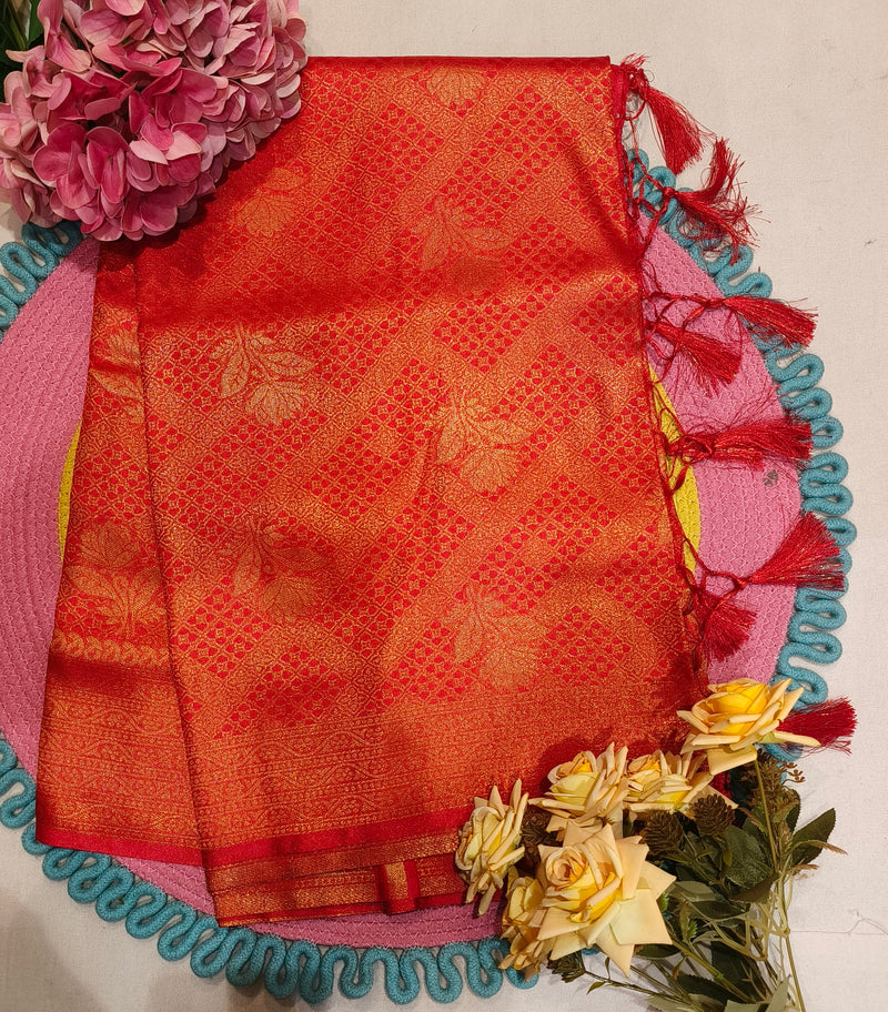 Radiant Rani Pink Banarasi Silk Saree with Opulent Zari Design
