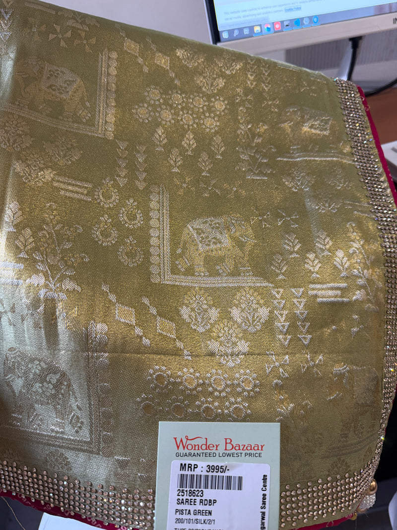 Graceful Pista Green Saree - Versatile Ethnic Indian Wear