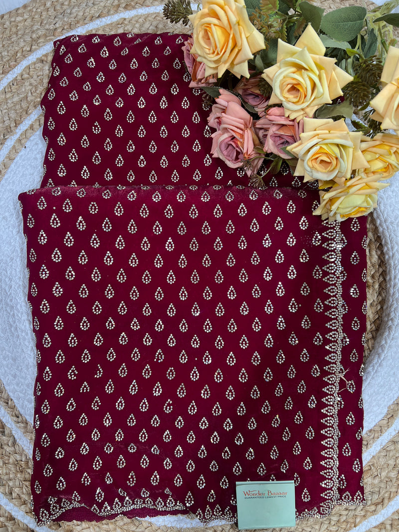 Radiant Mustard Georgette Yellow Saree with Shimmering Sequin Work