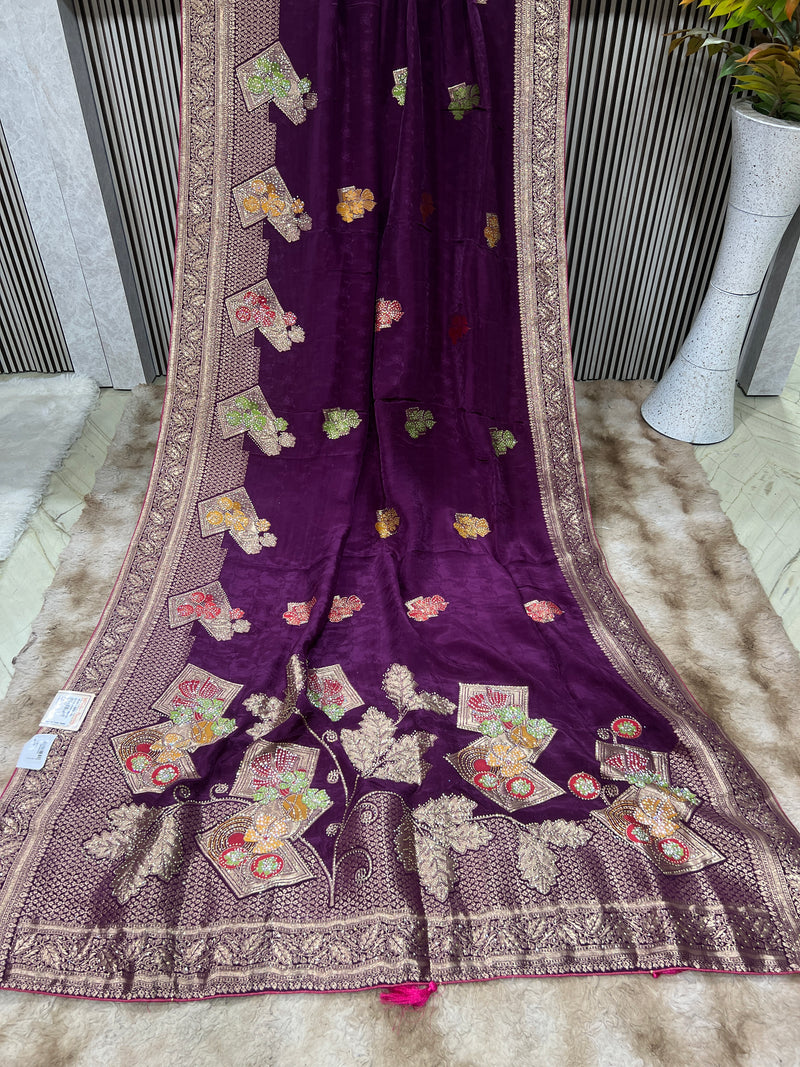 Regal Wine Art Silk Saree with Opulent Zari Weaving & Ethnic Designs