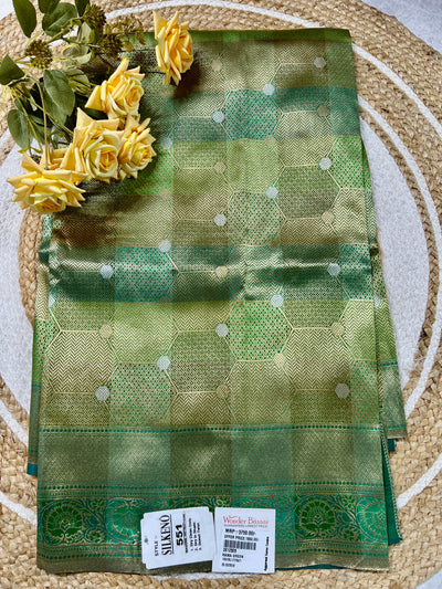 Exquisite Rama Green Art Silk Saree with Rich Golden Zari Weaving