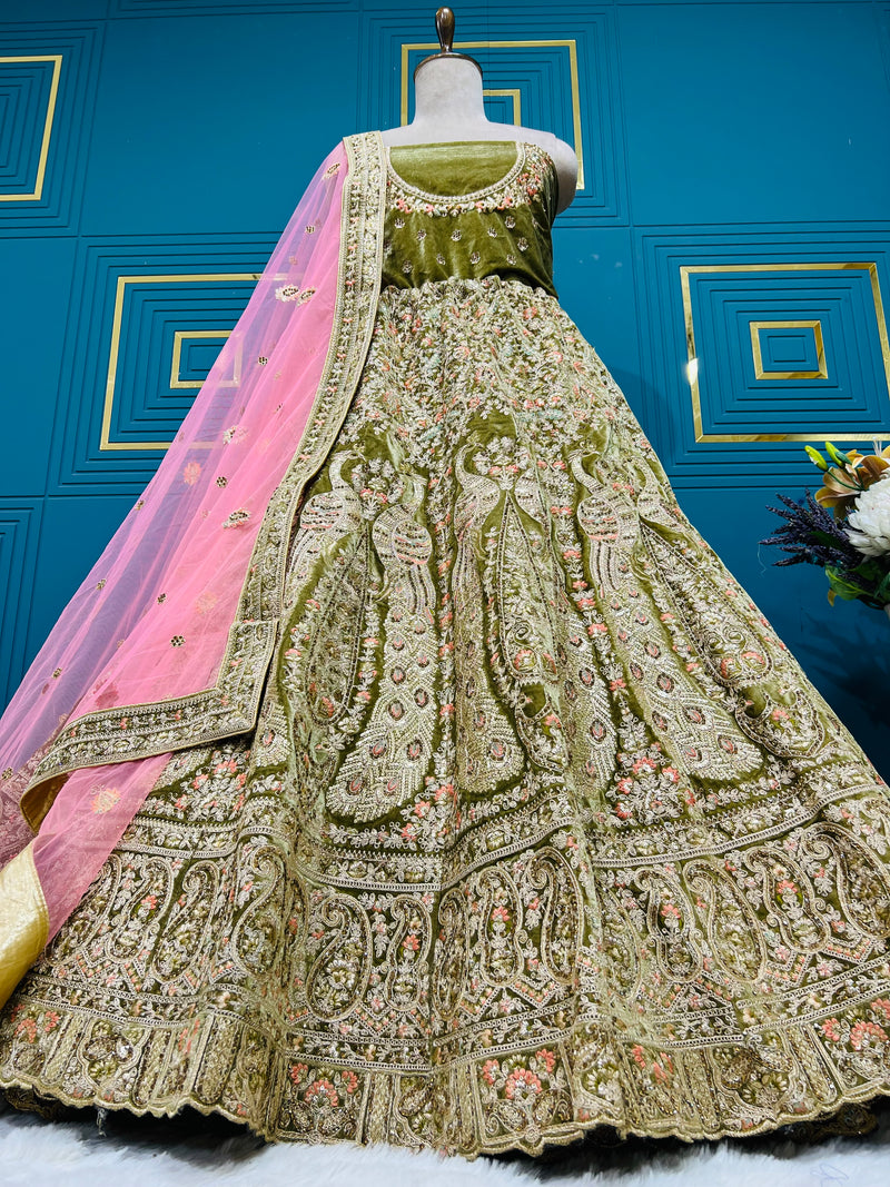 Royal Mauve Gold Zari Embroidered Lehenga Choli
