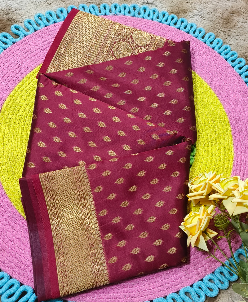 Vibrant Purple Banarasi Silk Saree with Traditional Zari Weave