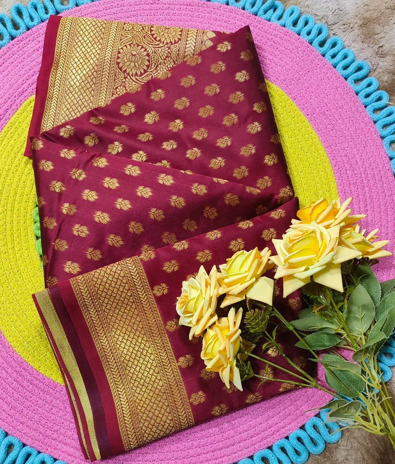 Festive Red Banarasi Silk Saree with Elegant Zari Motifs