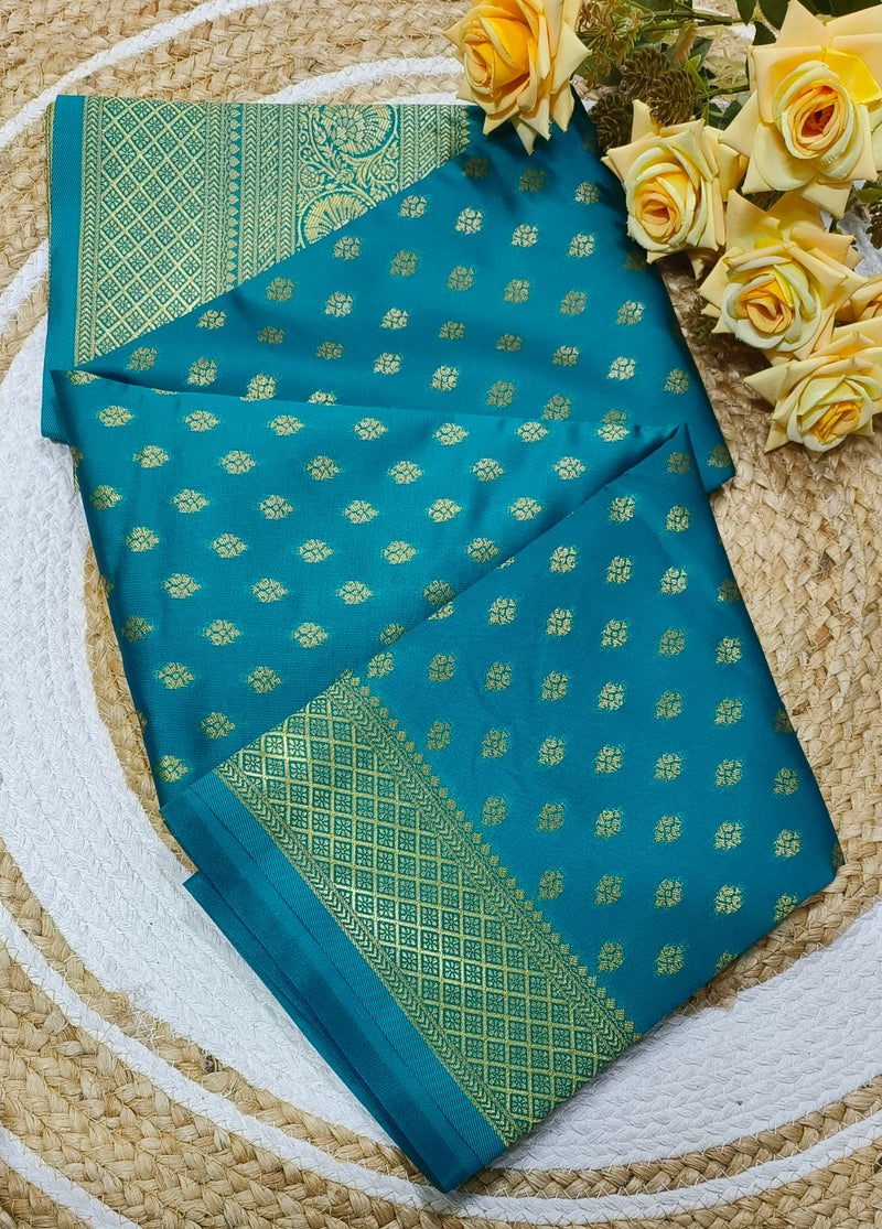 Regal Dark Purple Banarasi Style Silk Blend Saree with Zari Weave