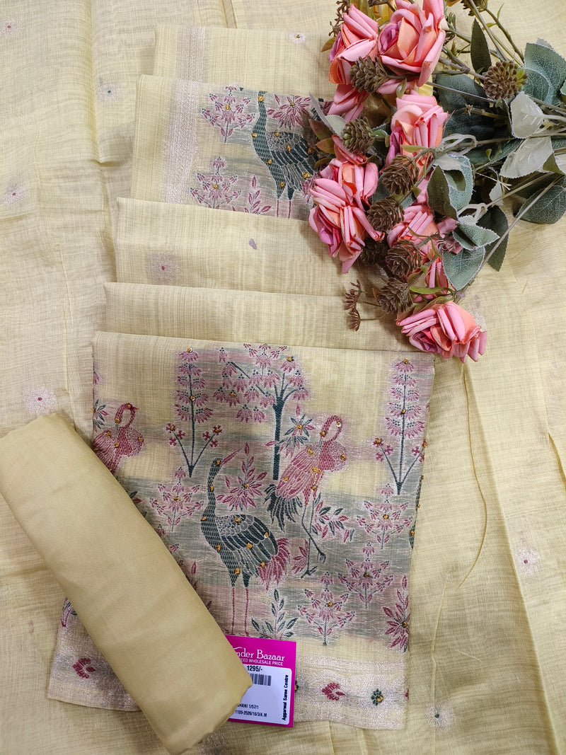 Graceful Lavender Woven Silk Blend Unstitched Suit