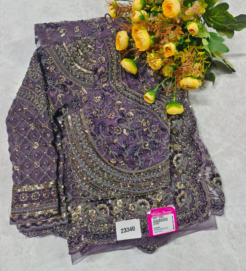Ethereal Teal Blue Net Saree with Glamorous Silver Sequin Embroidery