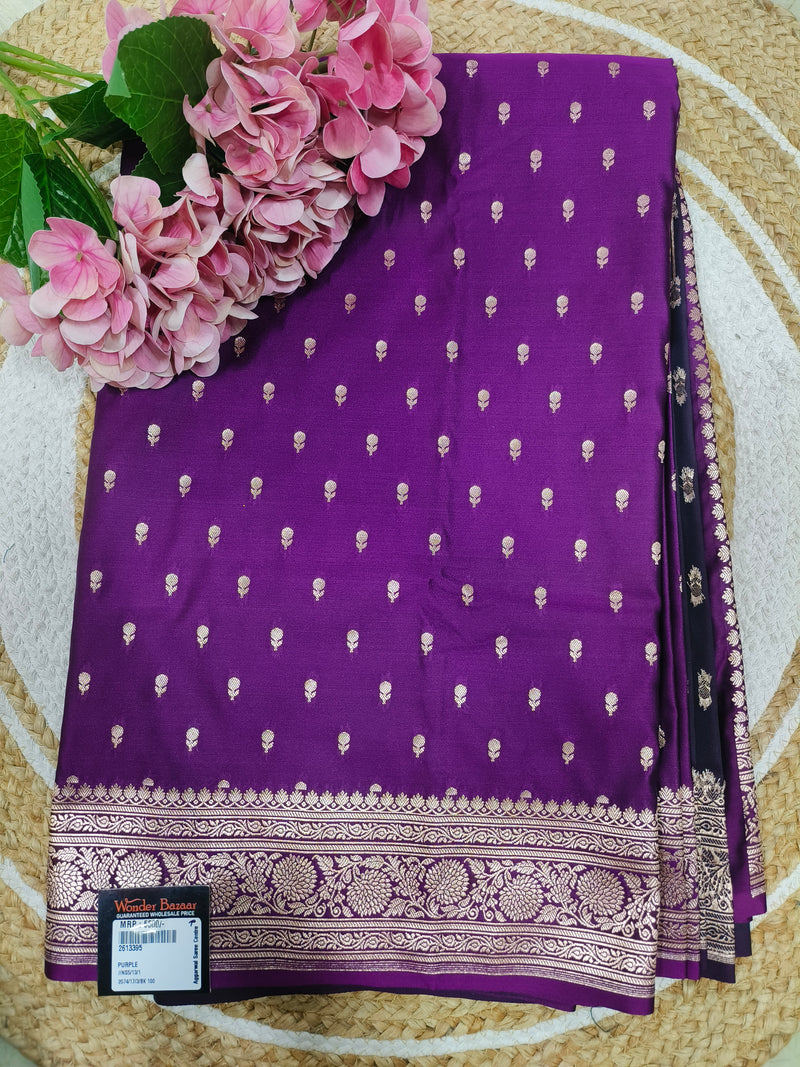 Exquisite Rani Pink Banarasi Silk Saree with Golden Zari Motifs