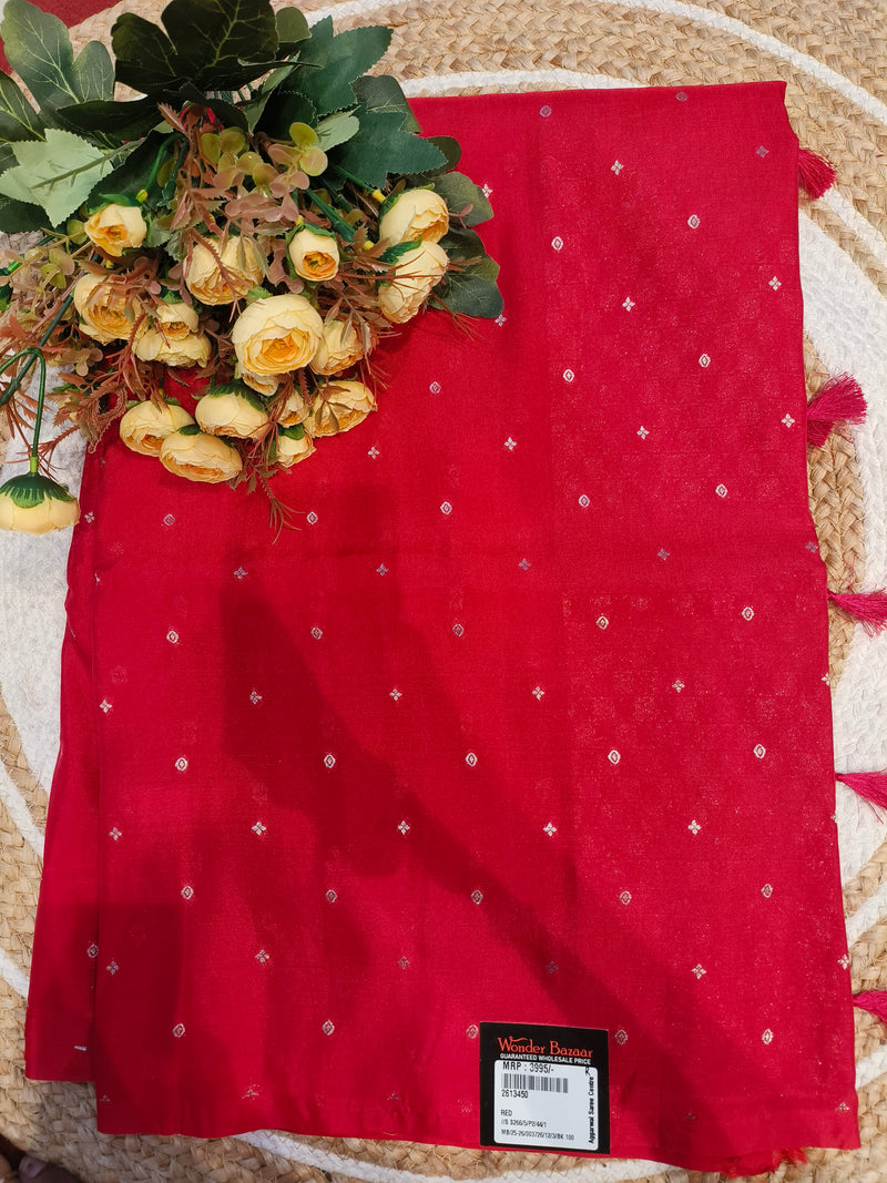 Regal Purple Art Silk Saree with Elegant Buti Motifs & Tassels