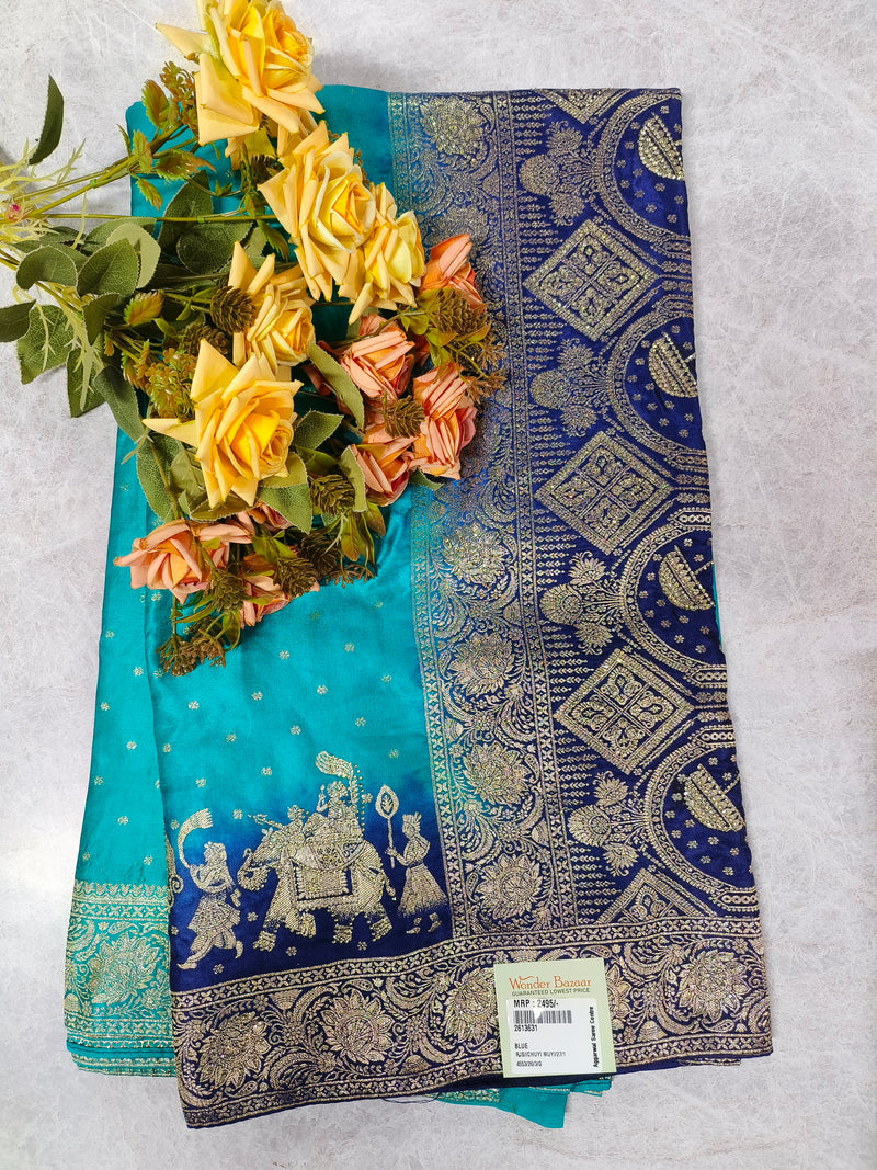Royal Purple Fancy Saree with Ornate Traditional Embroidery