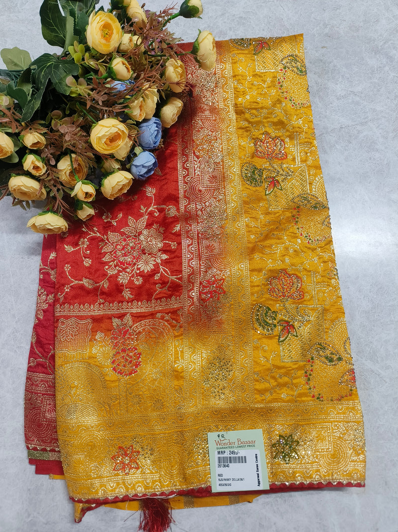 Exquisite Onion Pink Banarasi Silk Saree with Traditional Gold Zari Work