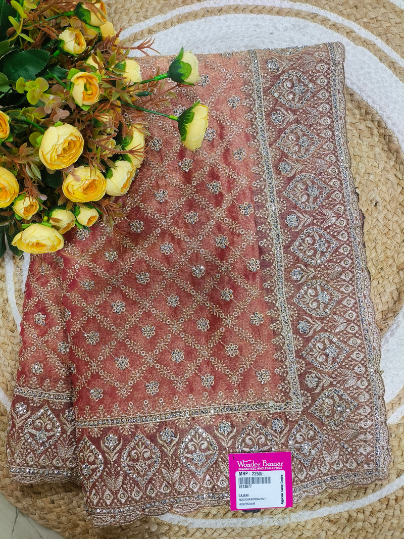 Enchanting Purple Georgette Saree with Golden Sequin Embroidery