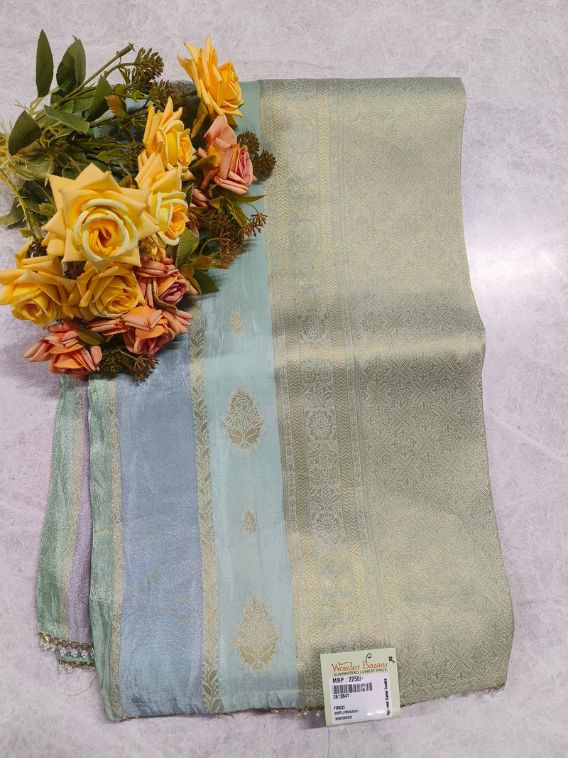 Graceful Butter Cream Fancy Saree with Rich Zari Border