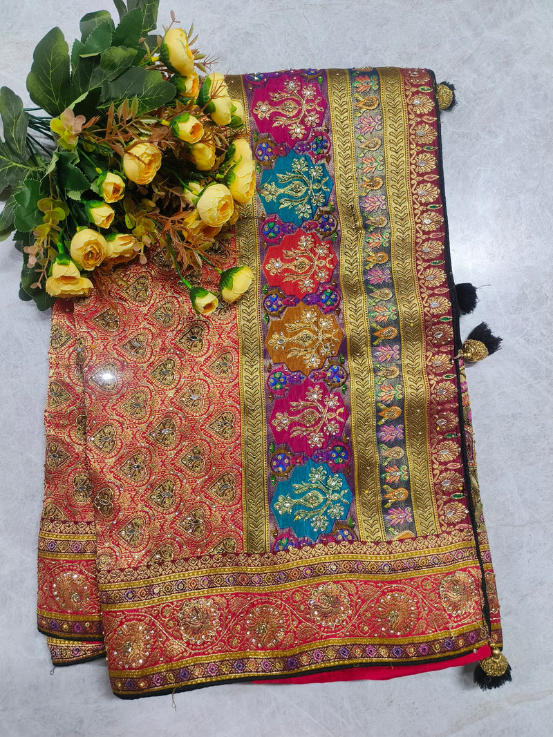 Classic Black Fancy Saree with Rich Traditional Embellishments
