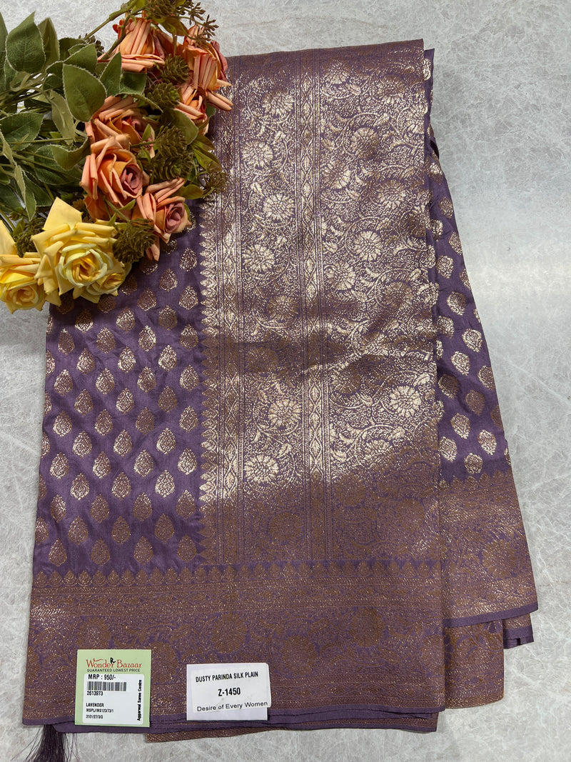 Classic Royal Blue Fancy Saree with Intricate Golden Brocade Work