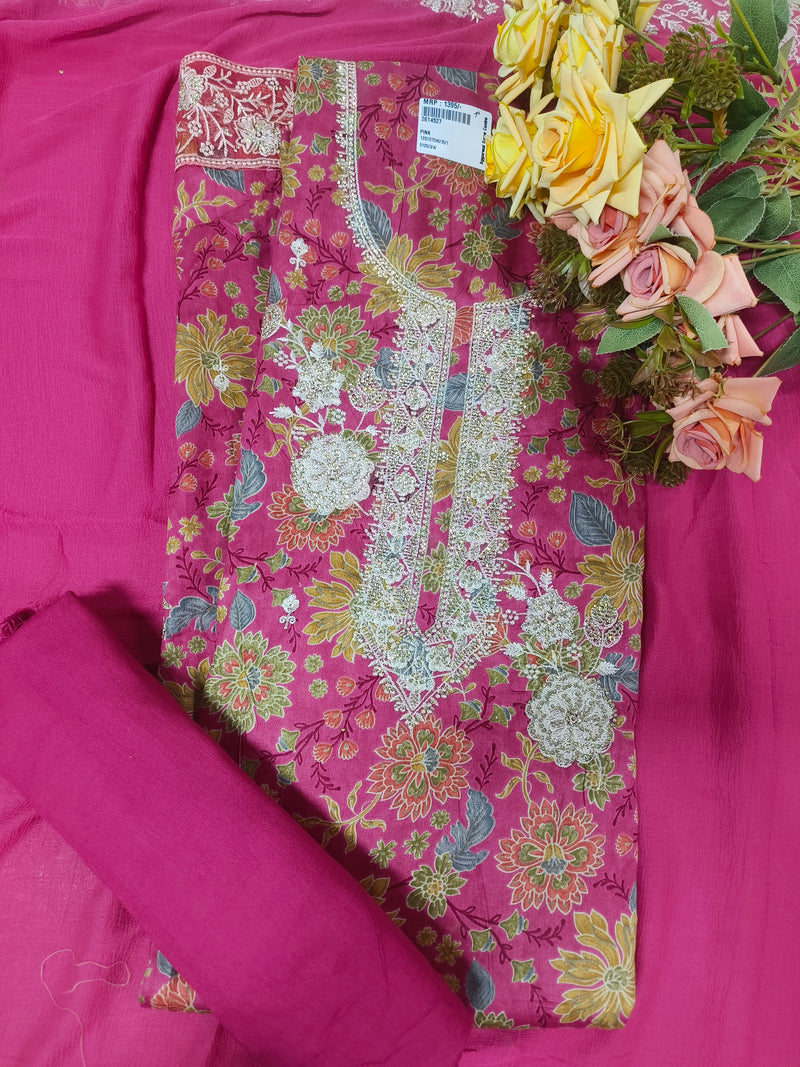 Sophisticated Rust Floral Suit with Intricate Silver Embellishments