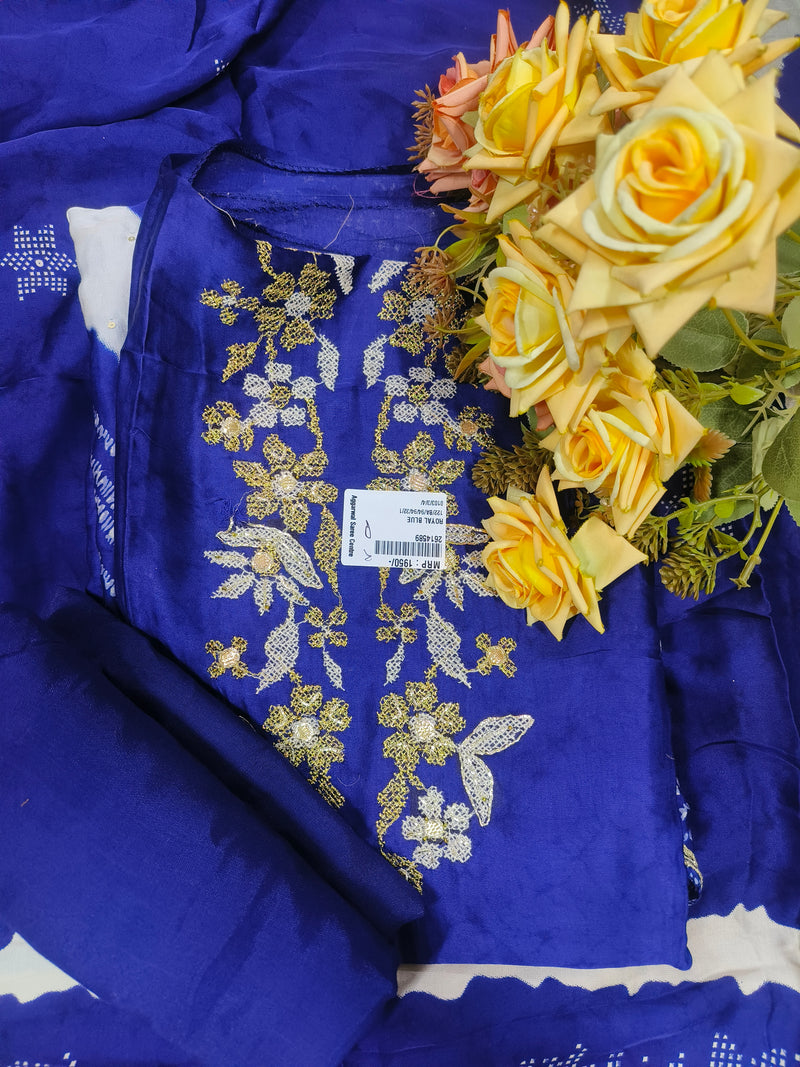 Regal Maroon Embroidered Unstitched Suit