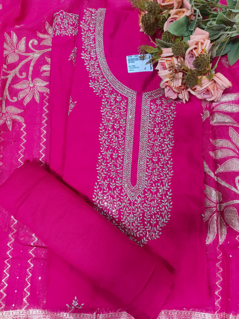 Graceful Nude Pink Sequined Straight Suit Set
