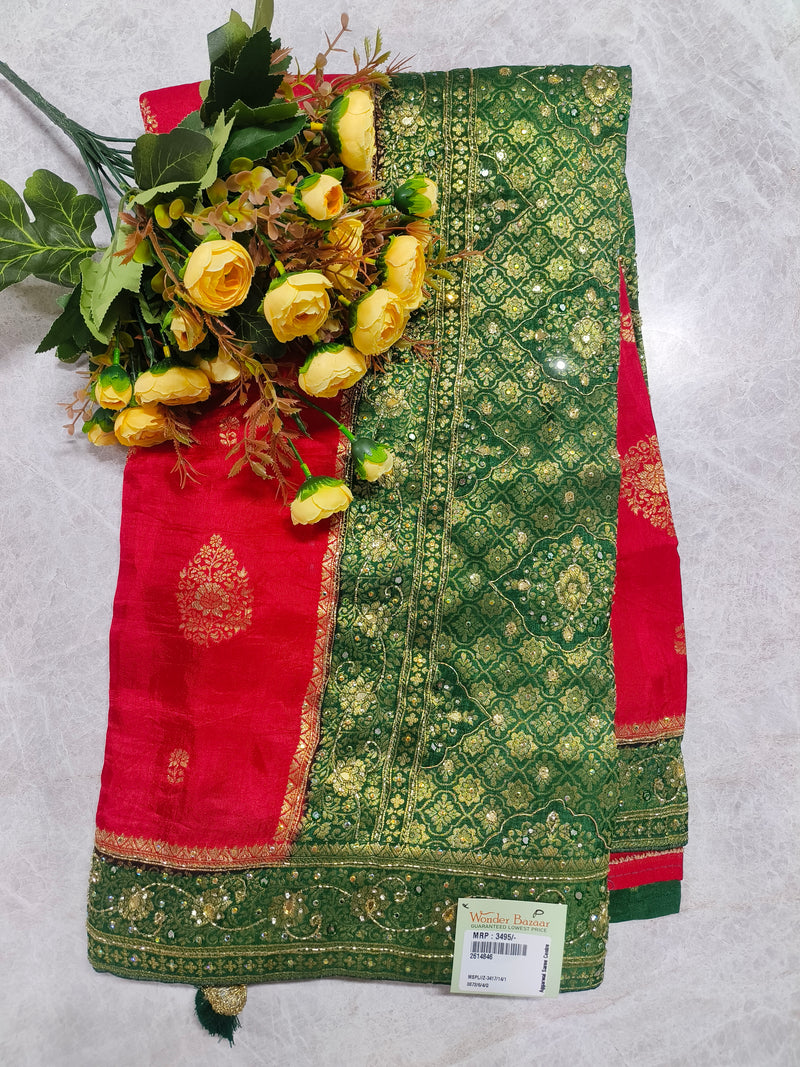 Radiant Dual-Tone Yellow and White Festive Designer Saree