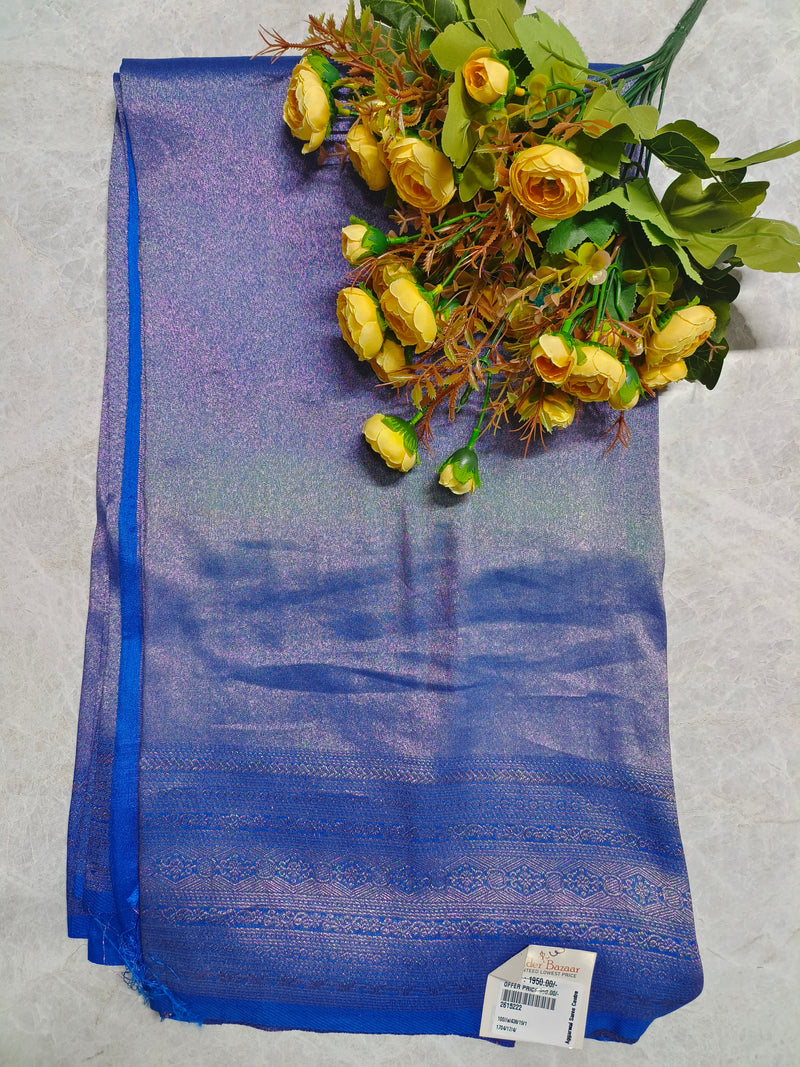 Stunning Shaded Blue and Purple Ombre Shimmer Saree for Cocktail Nights