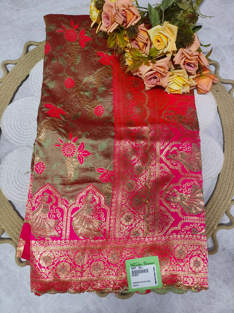 Elegant Fuchsia Pink Silk Saree with Traditional Golden Zari Weaves