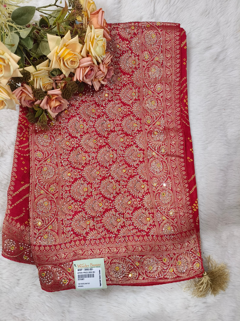 Regal Navy Blue Banarasi Silk Saree with Rich Gold Zari Floral Jaal