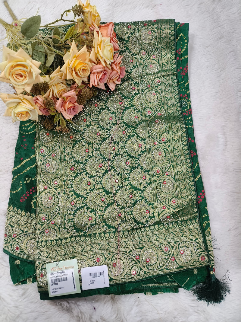 Regal Navy Blue Banarasi Silk Saree with Rich Gold Zari Floral Jaal