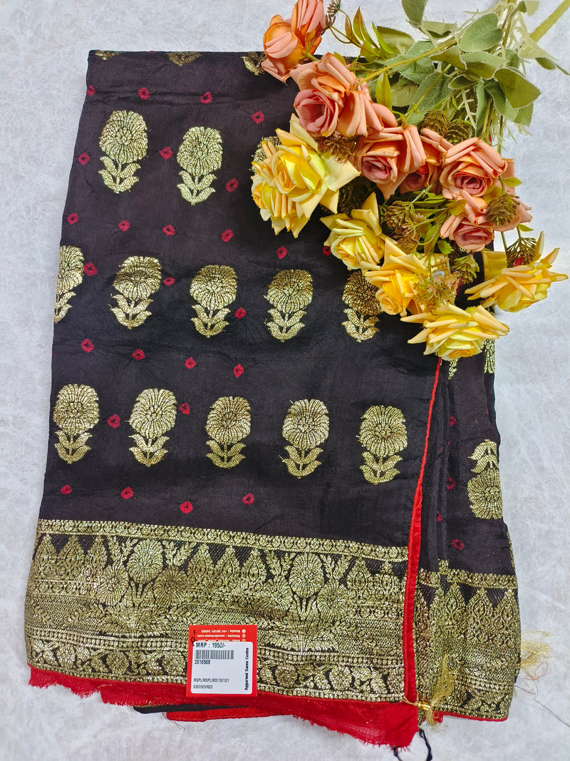 Vibrant Mustard Yellow Georgette Saree with Rich Gold Zari Border