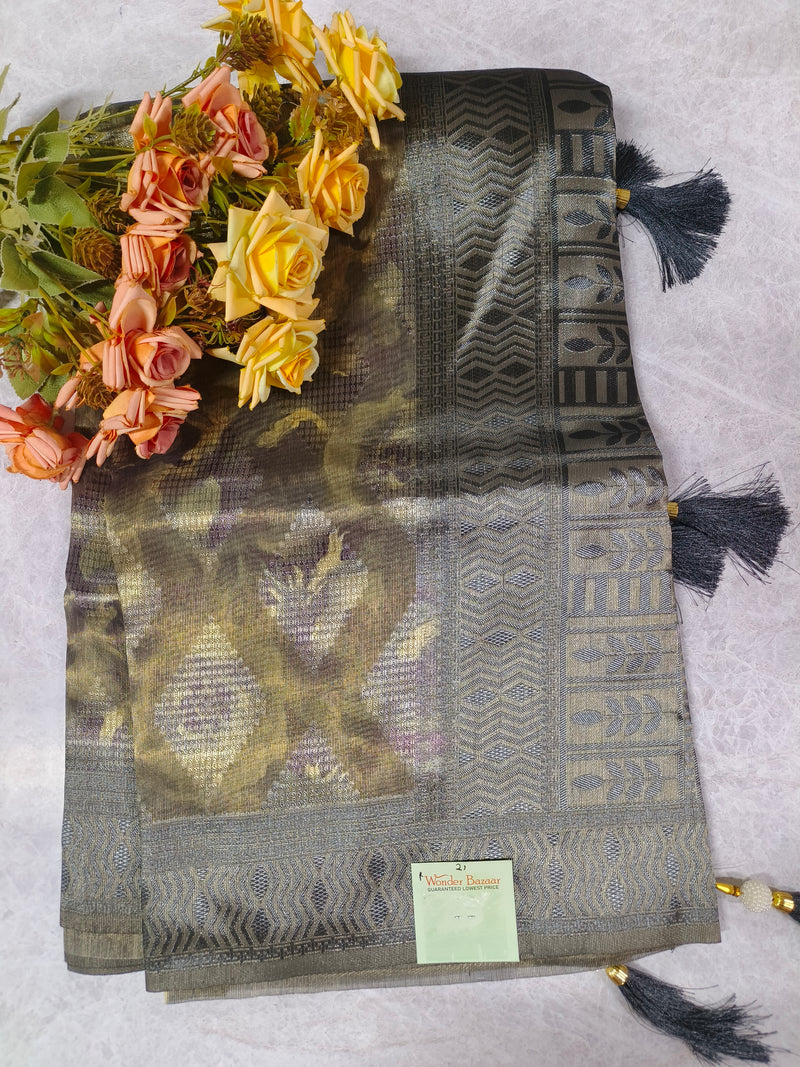 Heritage Wine Banarasi Silk Saree with Golden Zari Motifs