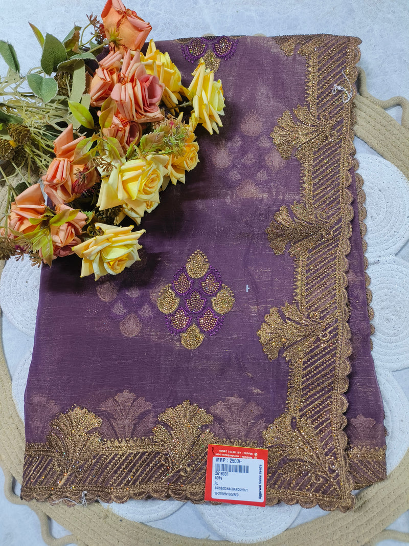 Mustard Yellow Embellished Statement Fancy Saree