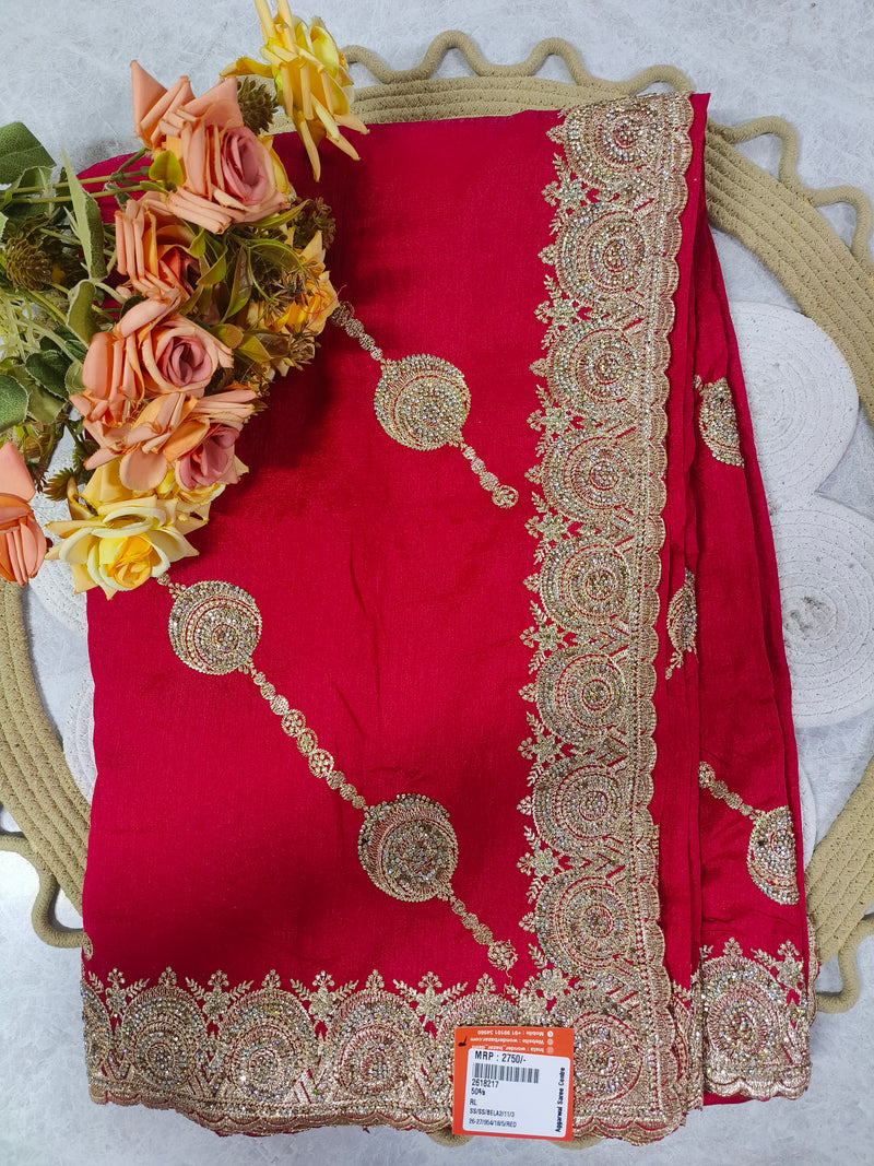 Vibrant Mustard Yellow Saree with Ornate Stone and Zari Work