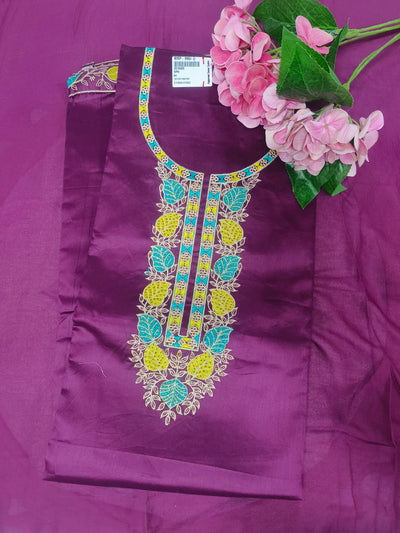 Elegant Deep Purple Embroidered Salwar Suit Set