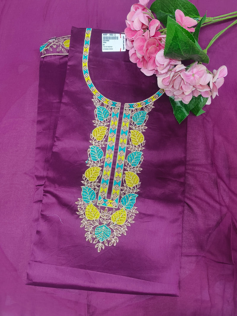 Elegant Deep Purple Embroidered Salwar Suit Set