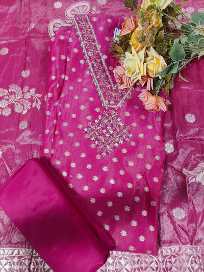 Royal Magenta Mirror-Work Designer Festive Suit