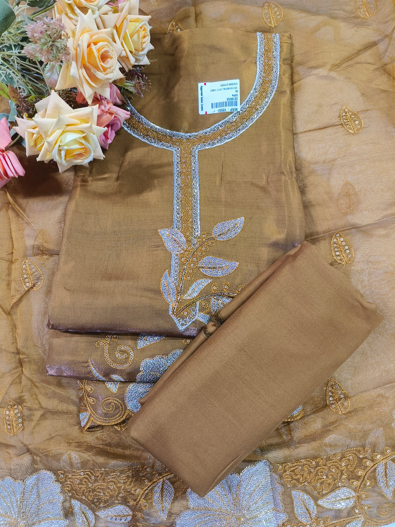 Exquisite Peacock Teal Salwar Suit with Silver Zari Embroidery