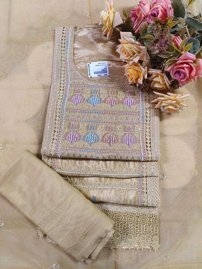 Mint Green Pastel Embroidered Suit with Exquisite Cutwork Lace Border