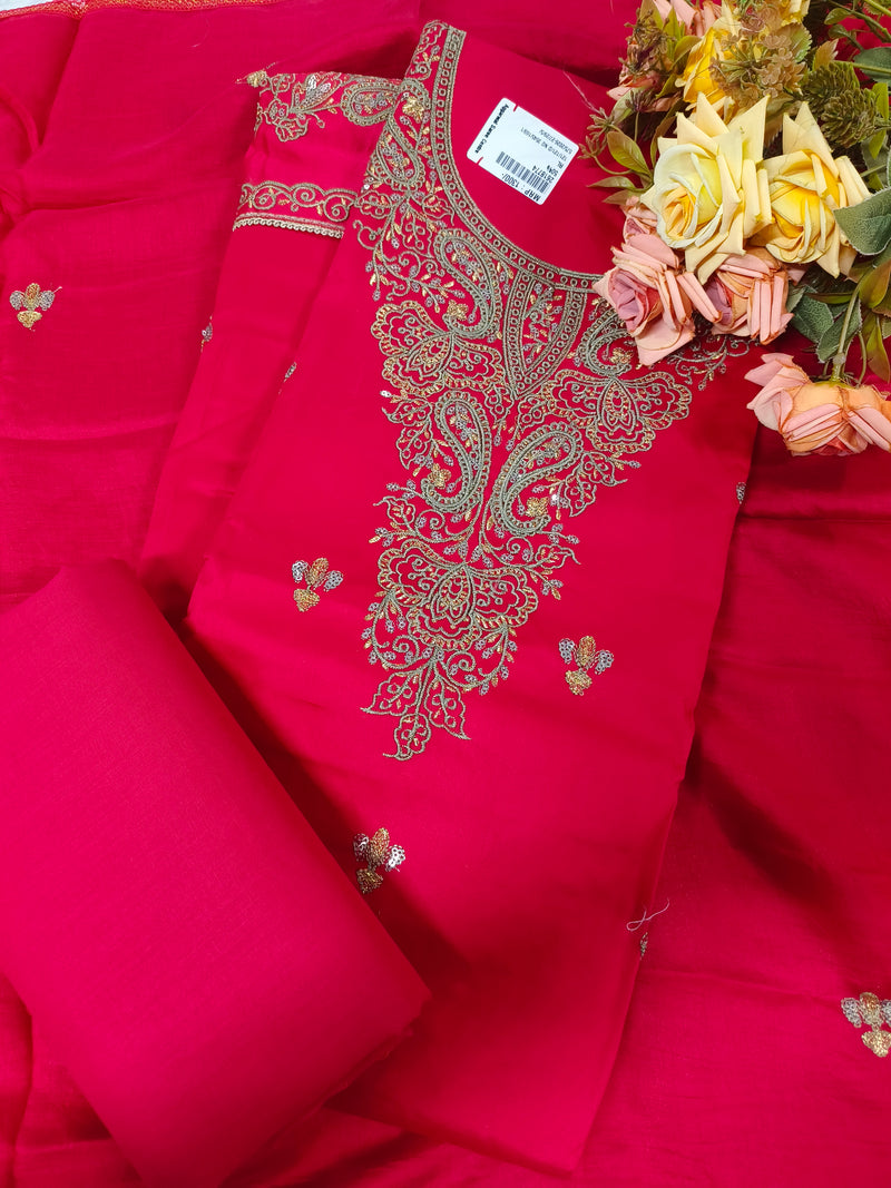 Regal Deep Purple Paisley Embroidered Suit Set