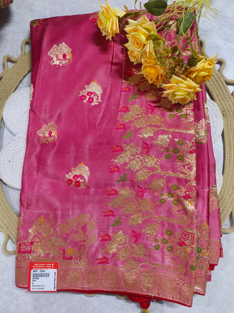 Turquoise Banarasi-Style Festive Saree