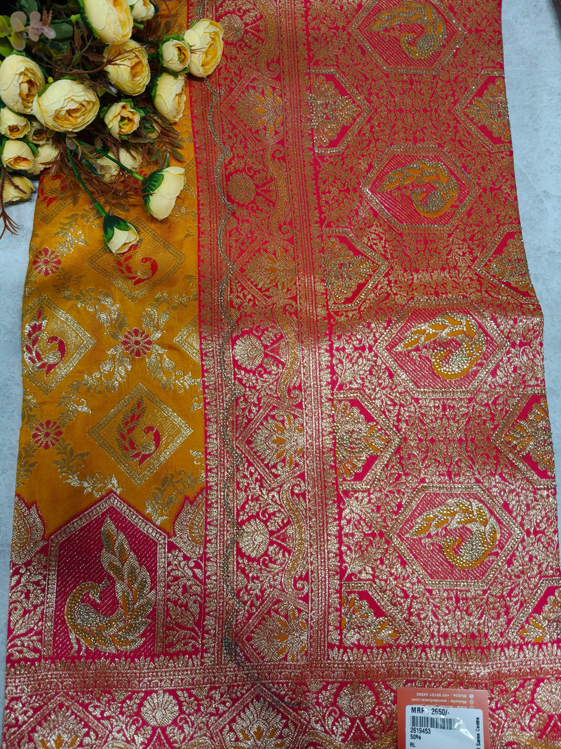 Elegant Black and Pink Zari-Embroidered Festive Saree