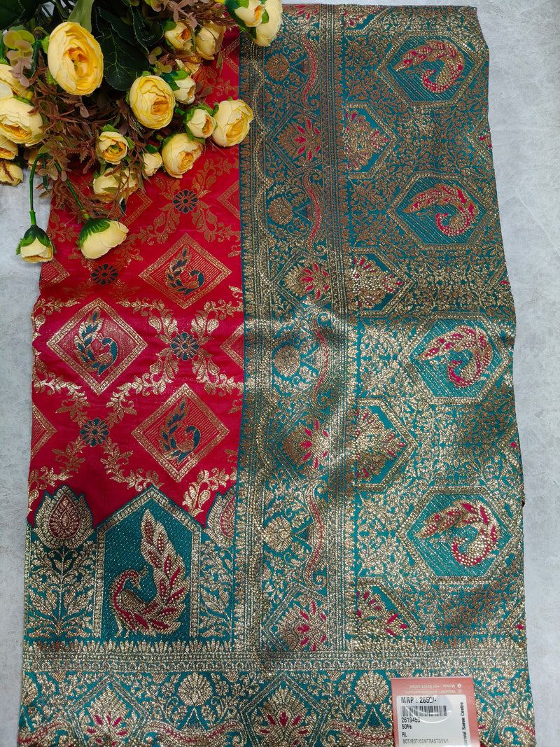 Elegant Black and Pink Zari-Embroidered Festive Saree