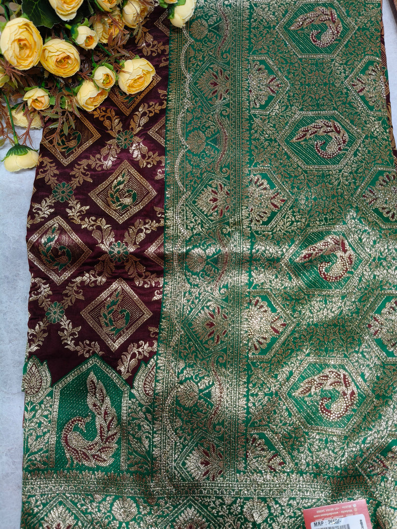 Elegant Black and Pink Zari-Embroidered Festive Saree