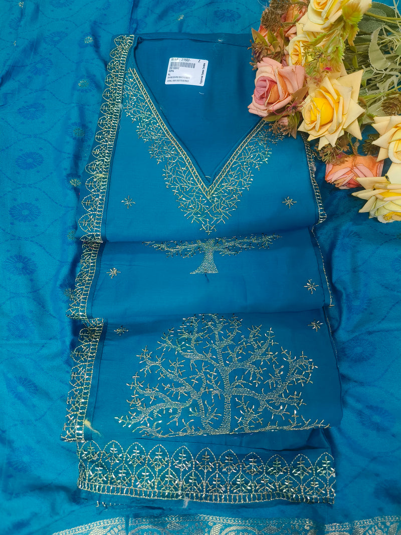Chic Deep Purple Ethnic Suit with Tree Design