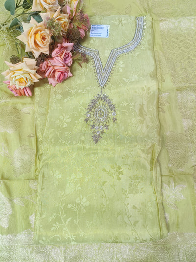 Stunning Lime Green Floral Ethnic Suit Set