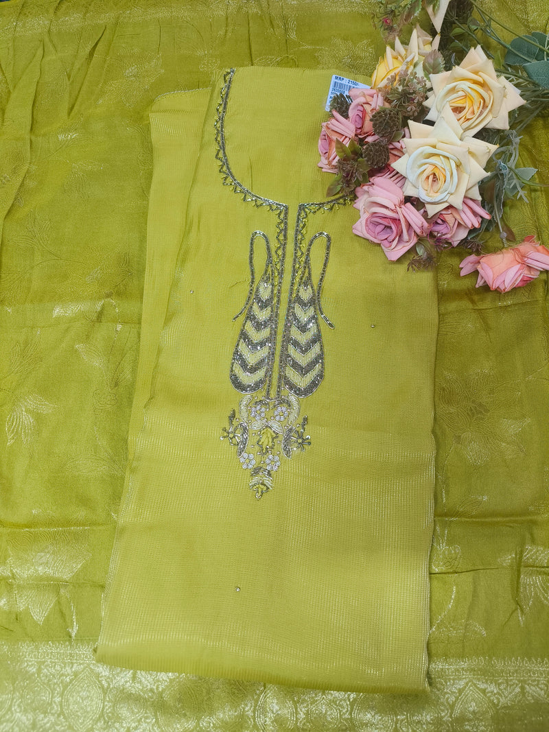 Vibrant Turquoise Embroidered Designer Suit Set