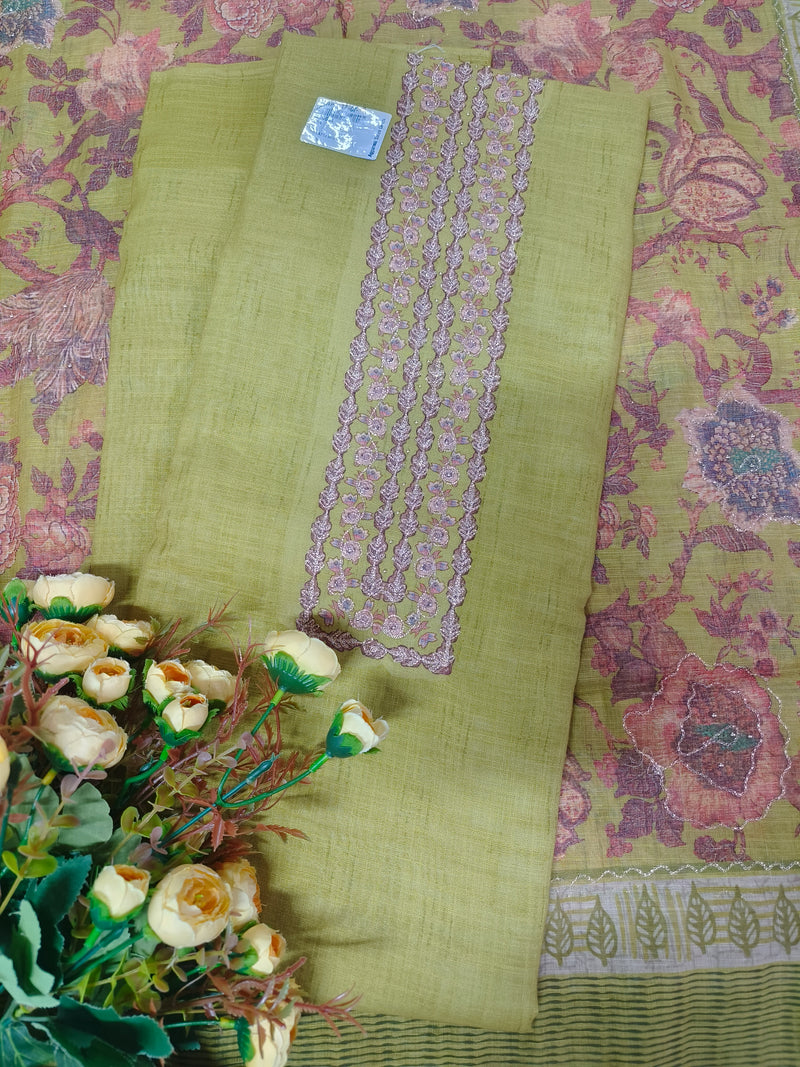 Elegant Green and Earthy Tone Designer Suit Set
