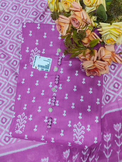 Classic Lavender Ethnic Suit with Button Detailing
