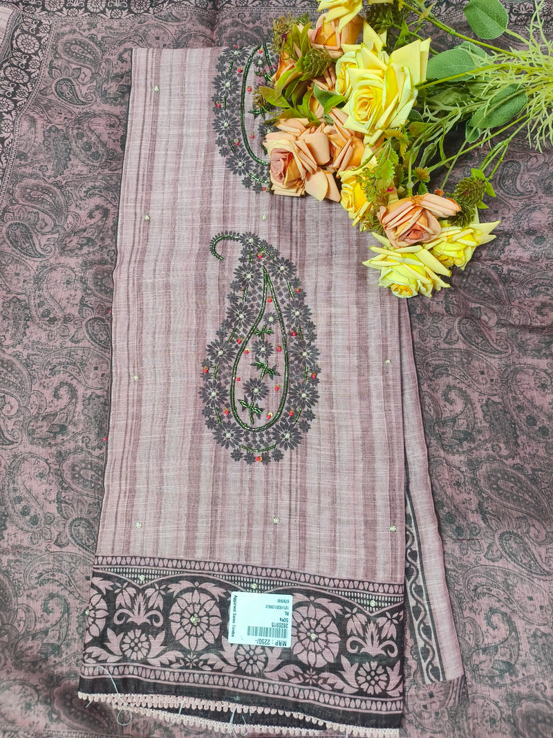 Exquisite Mauve Paisley Embroidered Ethnic Suit Set
